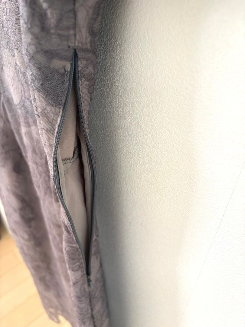 Leja シアープリーツスリーブ Iライン ドレス 結婚式 オケージョンワンピ