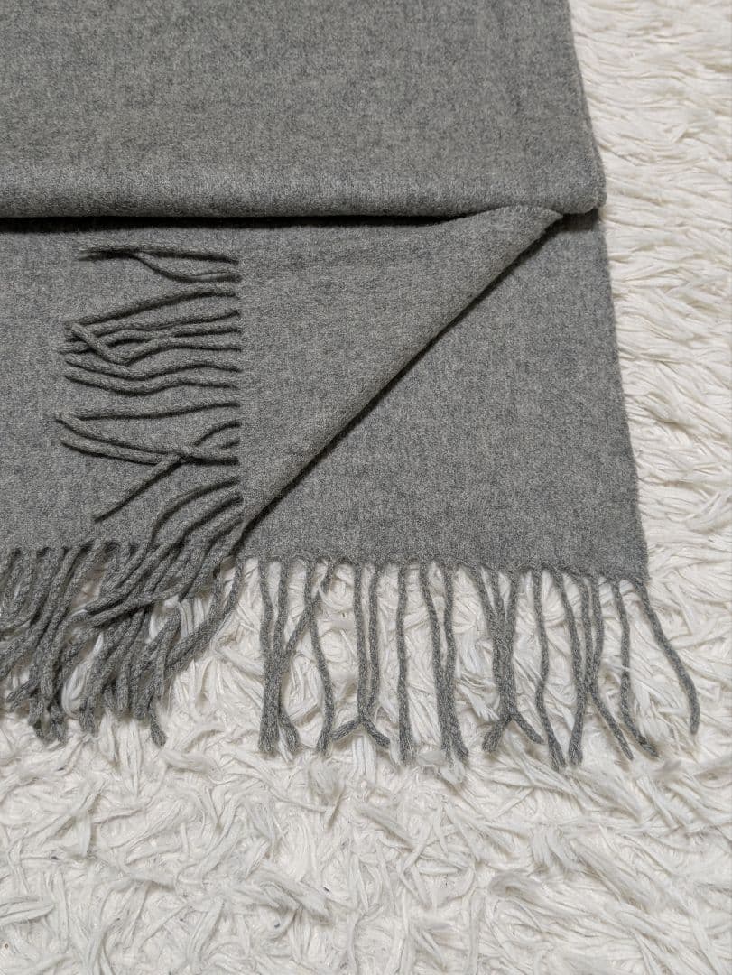 Johnstons of Elgin 大判 カシミヤ ストール グレー