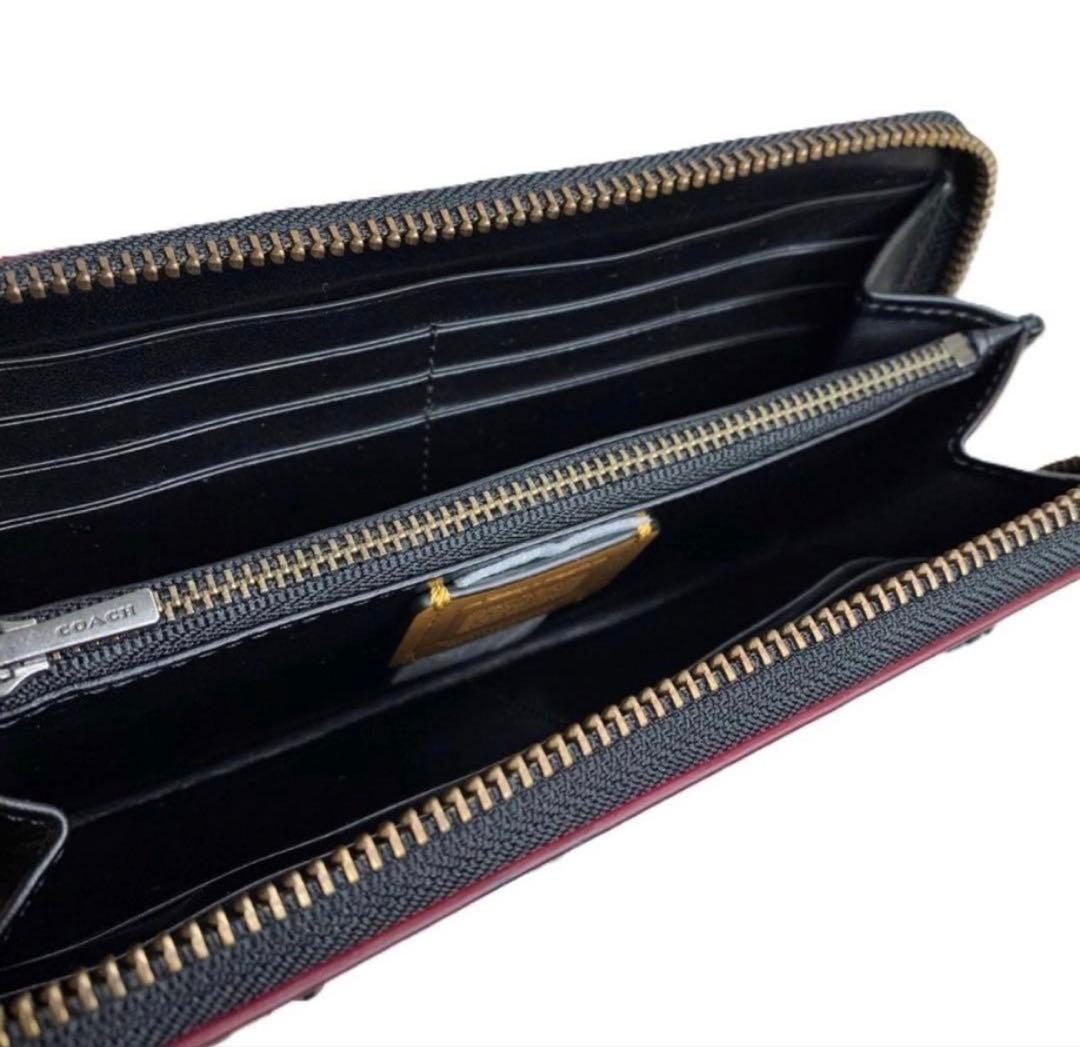 コーチ　COACH/ミッキーマウスコラボレザーパッチワーク長財布