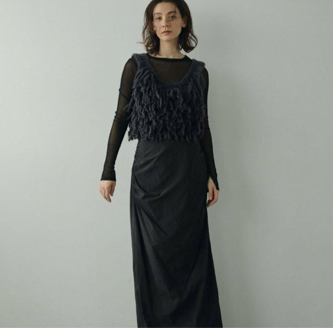 アンヌークanuke Fringe Knit Bustierベスト