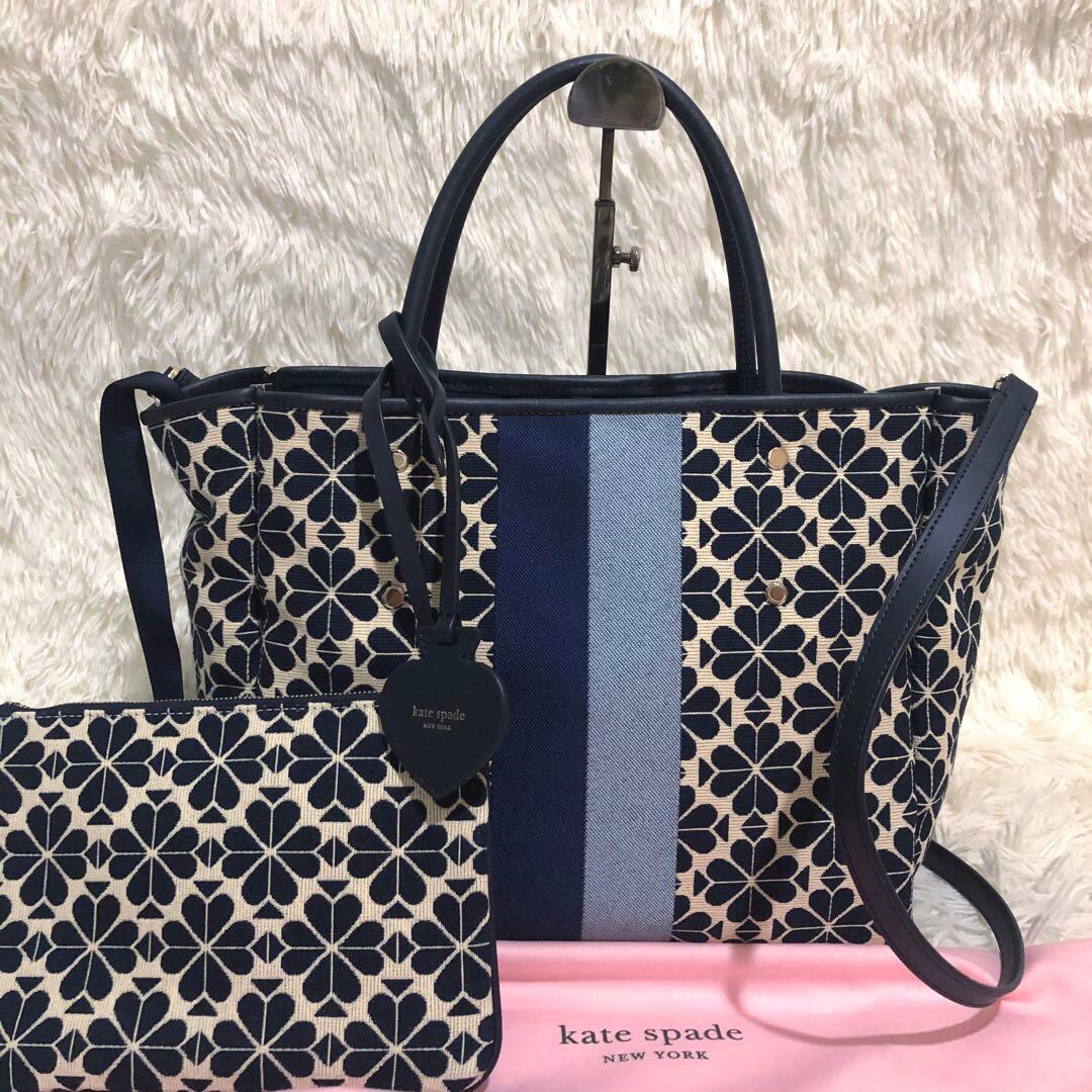 未使用✨ケイトスペード　 2way ショルダーバッグ トートバッグ　ネイビー系