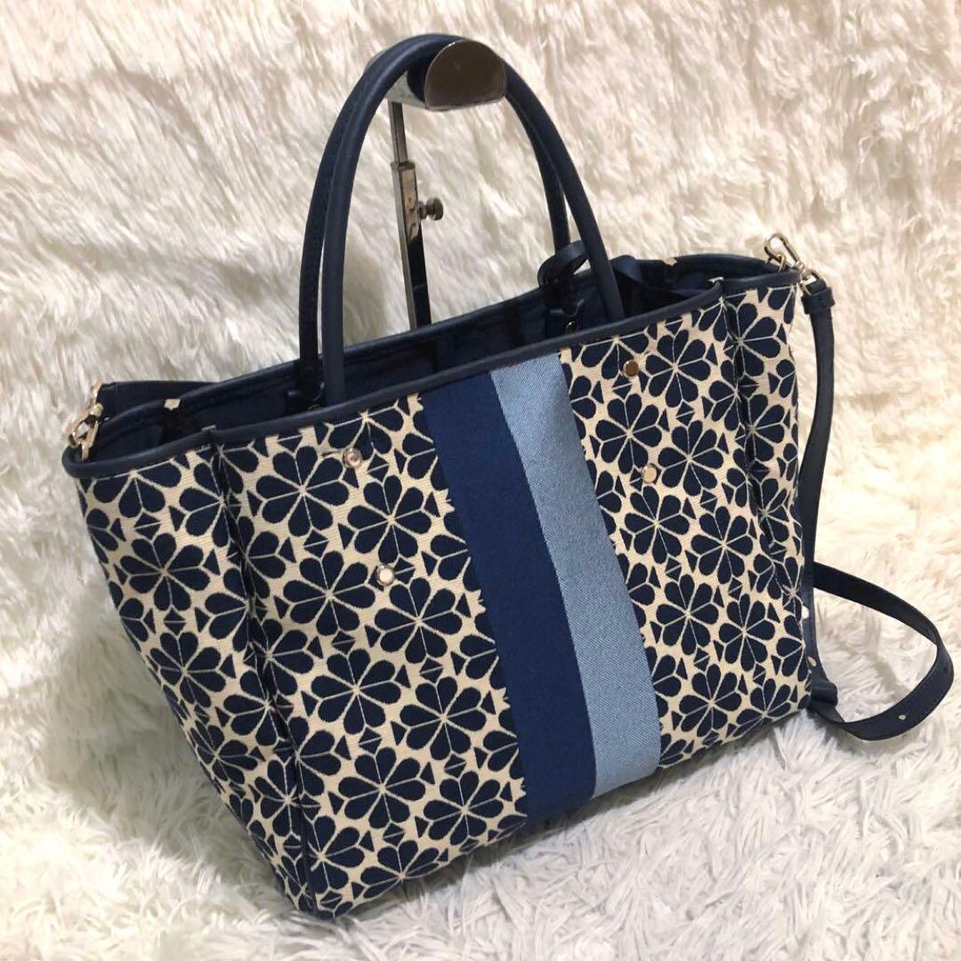 未使用✨ケイトスペード　 2way ショルダーバッグ トートバッグ　ネイビー系