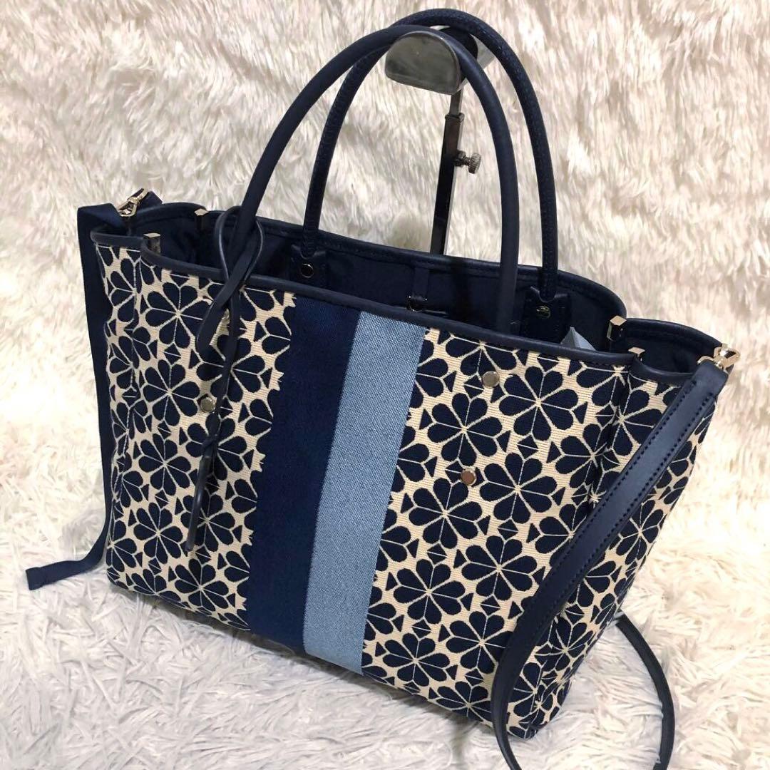 未使用✨ケイトスペード　 2way ショルダーバッグ トートバッグ　ネイビー系