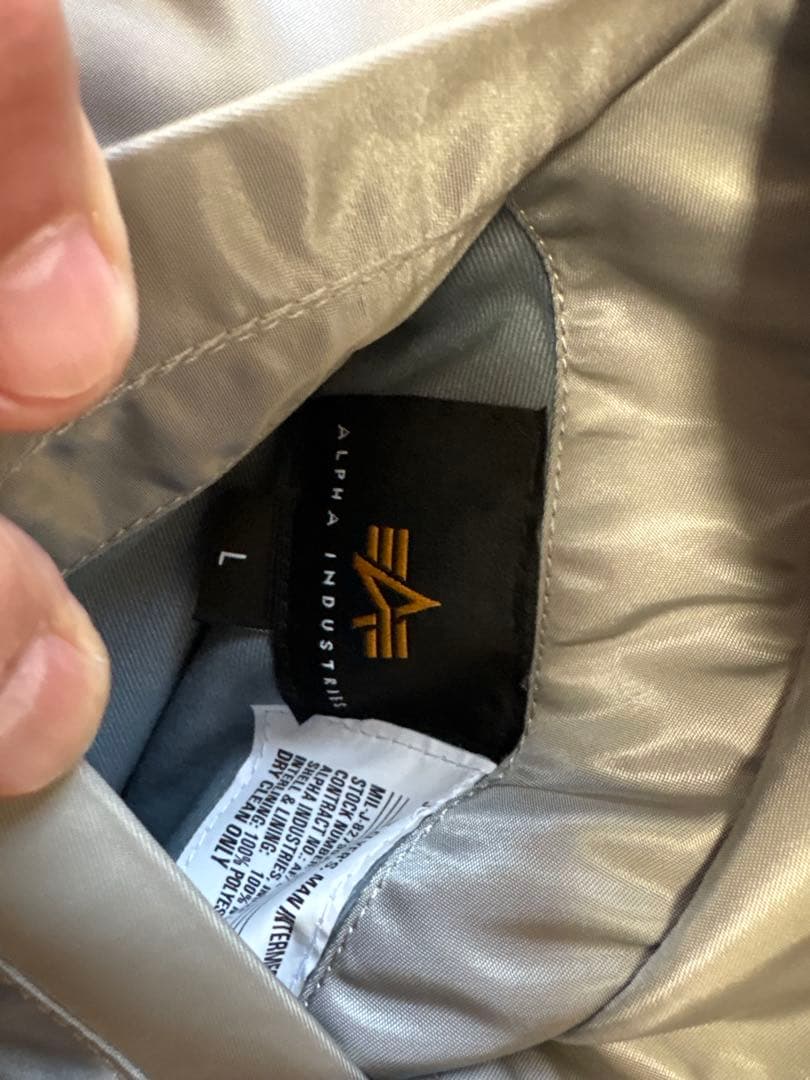 ALPHA MA-1 シルバー L JAPAN SPEC 20004-469