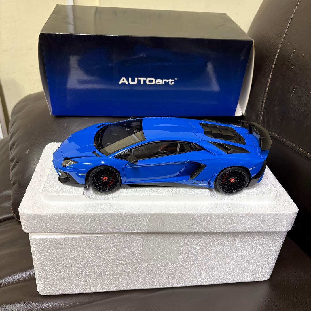 AUTOart 1/18 ランボルギーニ アヴェンタドール SVブルー ミニカー