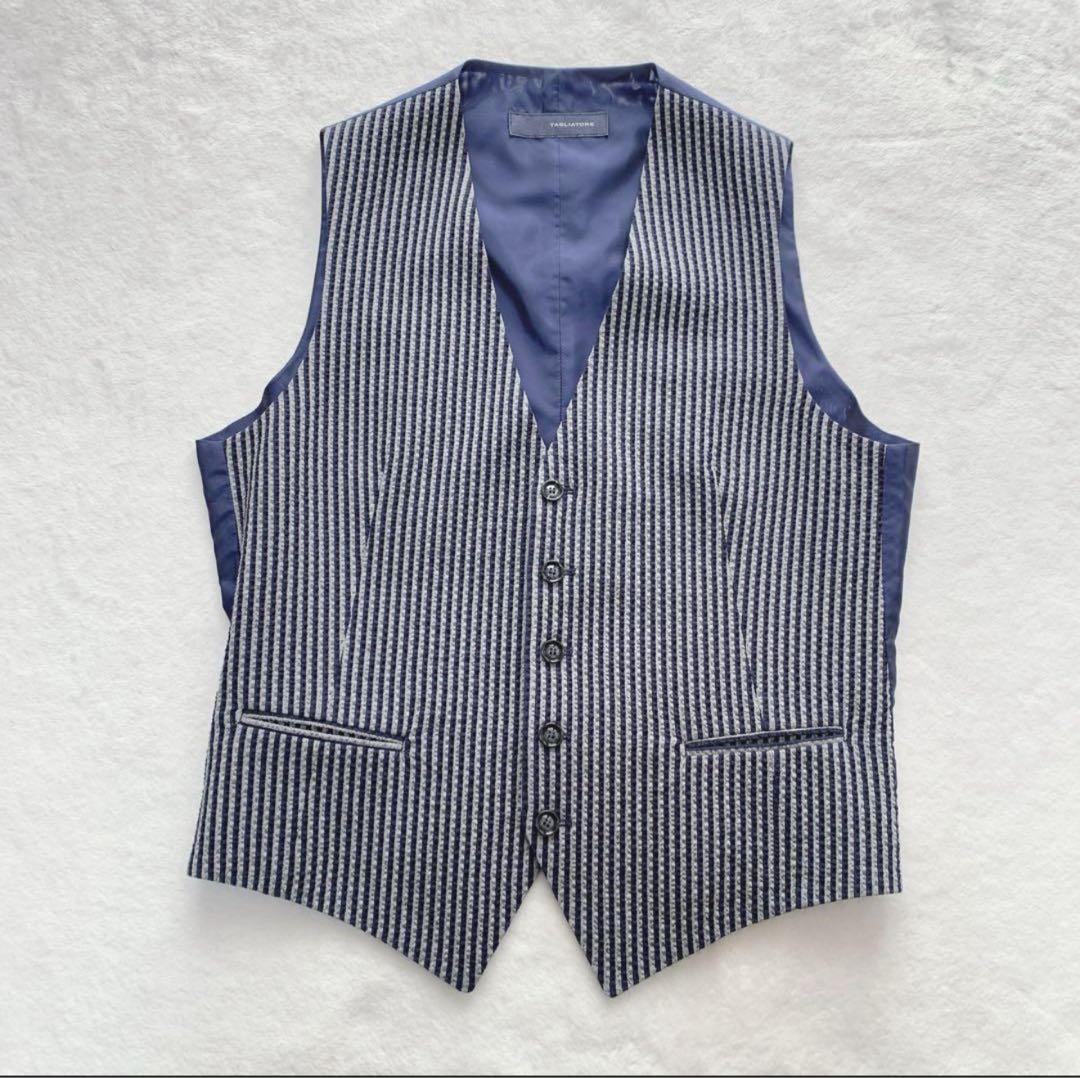 満*。様 タリアトーレ　スリーピース　シアサッカー　スーツ　ストライプ　イタリア