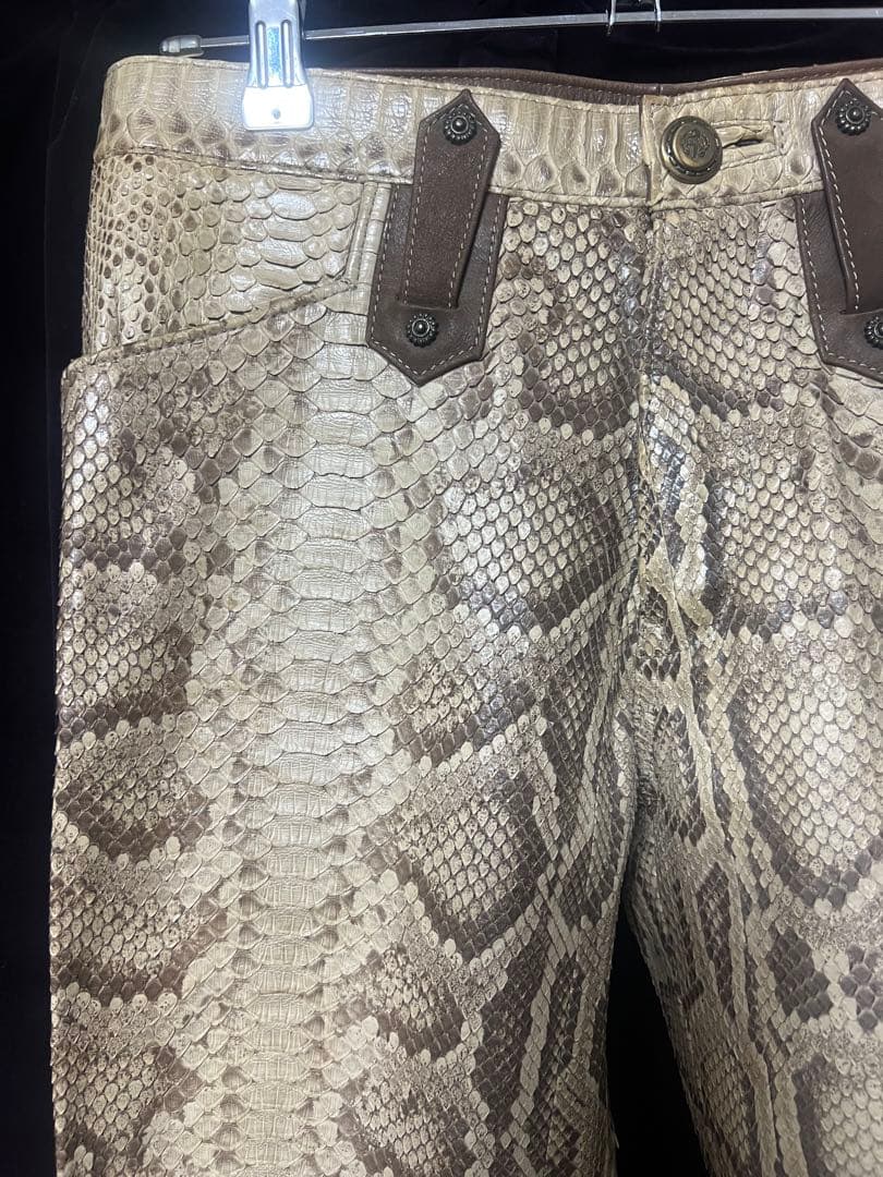 obelisk オベリスク　レザーパンツ　蛇革　ブーツカット　28inch