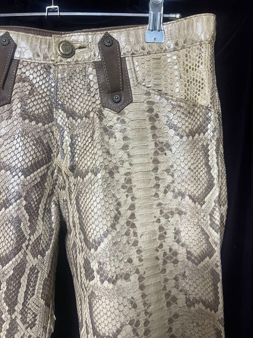 obelisk オベリスク　レザーパンツ　蛇革　ブーツカット　28inch