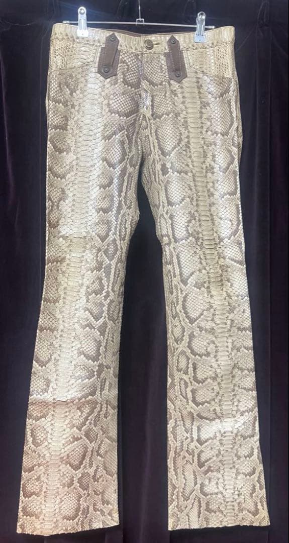 obelisk オベリスク　レザーパンツ　蛇革　ブーツカット　28inch