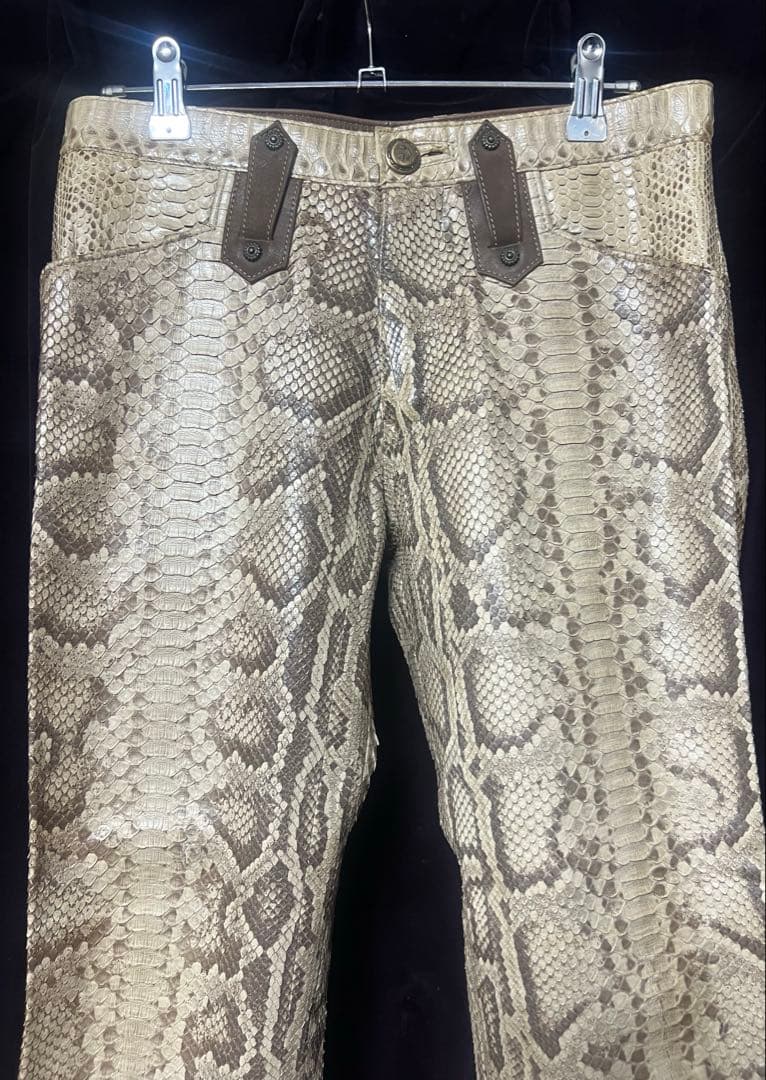 obelisk オベリスク　レザーパンツ　蛇革　ブーツカット　28inch