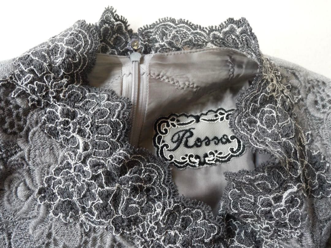 Rossa インポートロッサ 豪華レース ロングワンピース 42 日本製