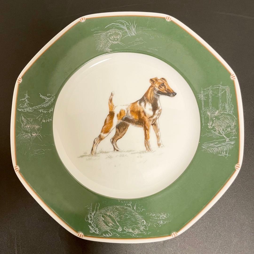 エルメスHERMES八角プレート 犬シリーズ ポインター フォックステリア 2枚