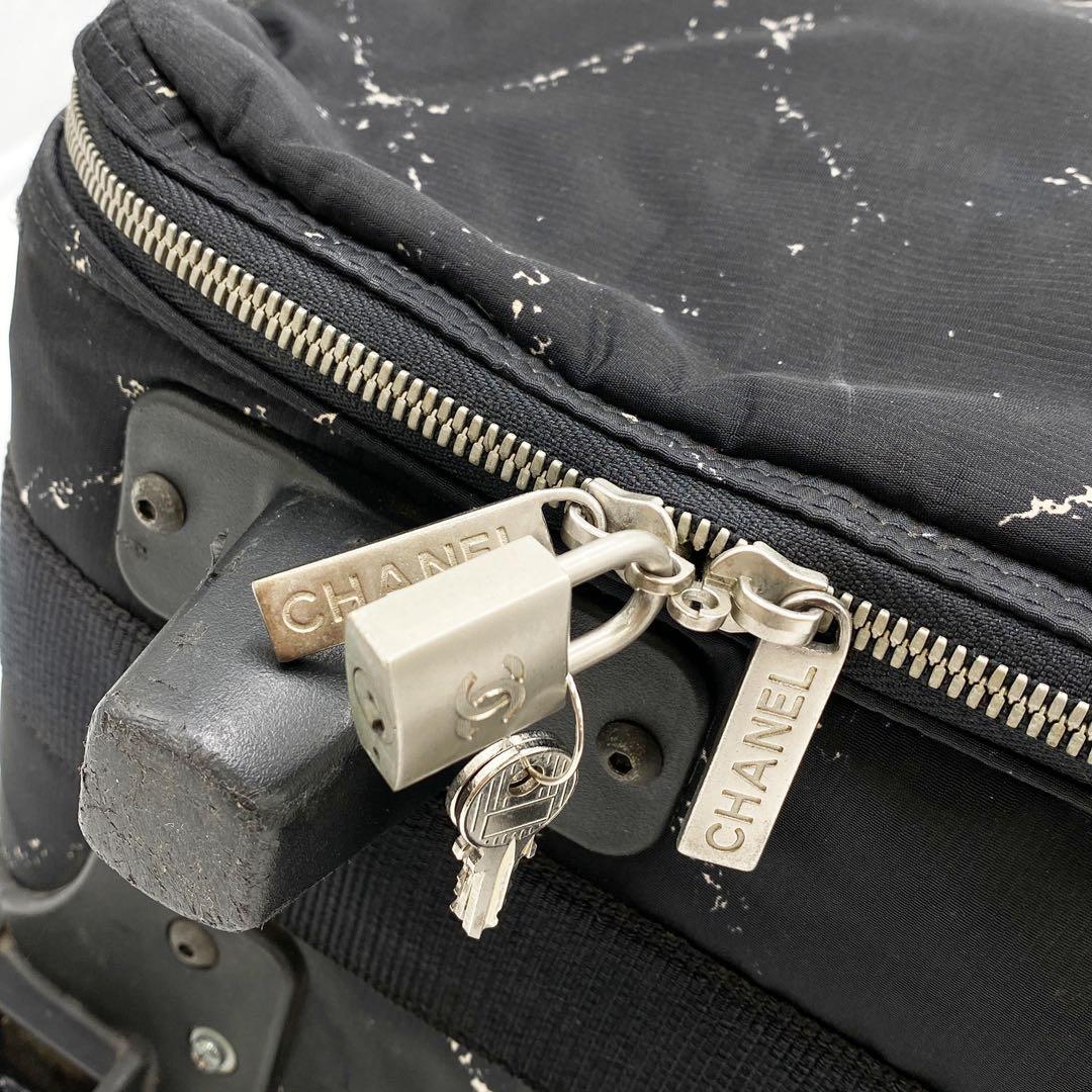 CHANEL シャネル ブラック キャリーケース トラベルライン 5番台 カデナ
