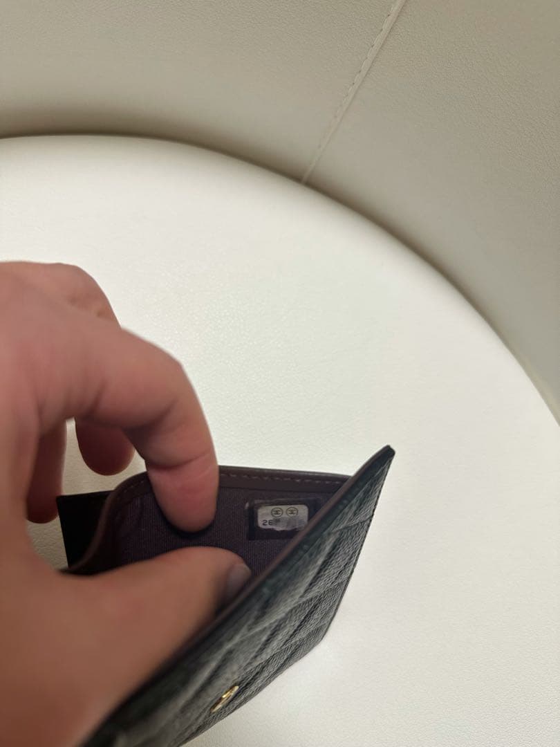 美品 CHANEL 二つ折り布 クラシック マトラッセ カードケース