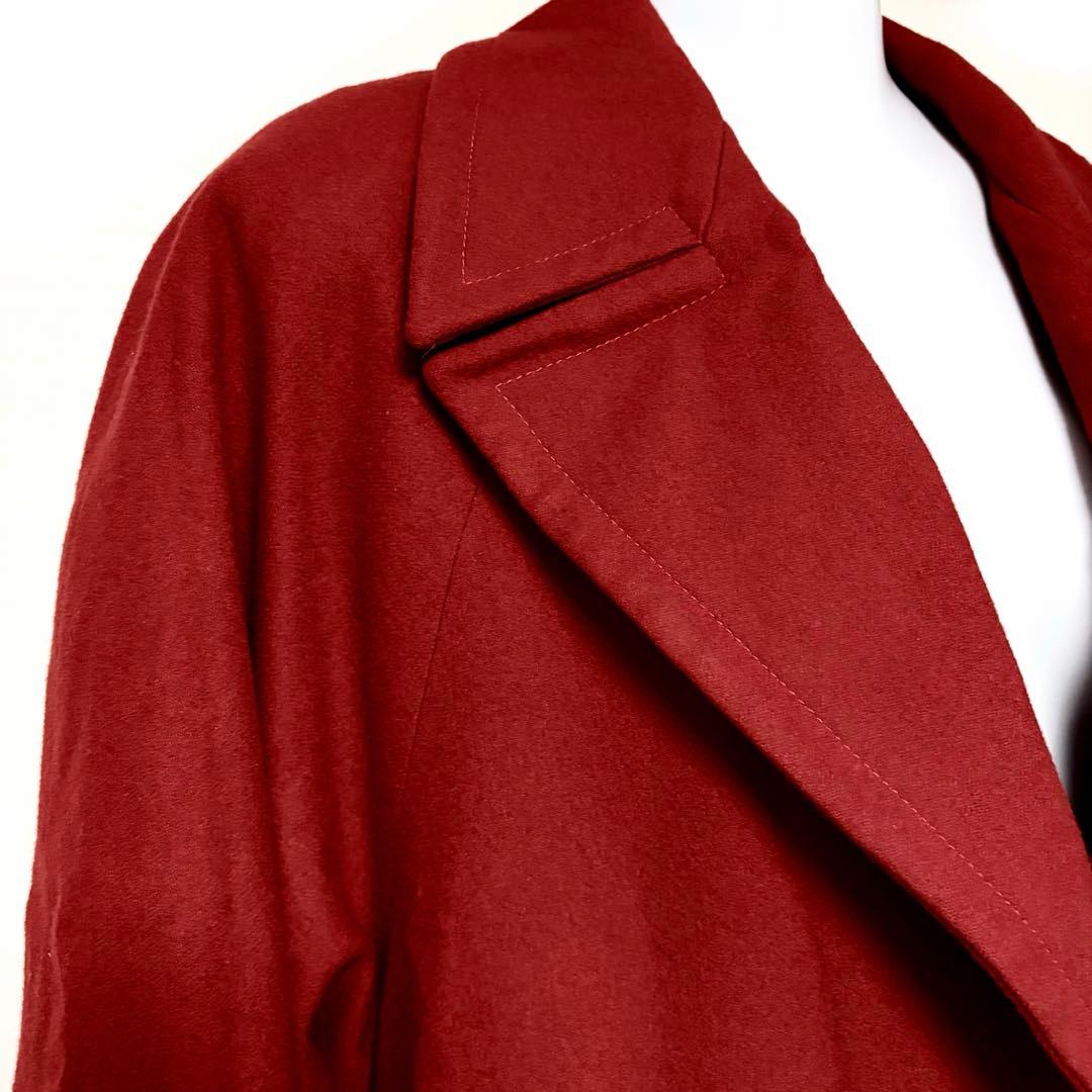 レアY's ヨウジヤマモト　ボルドー　ウールロングコート　オーバーシルエット