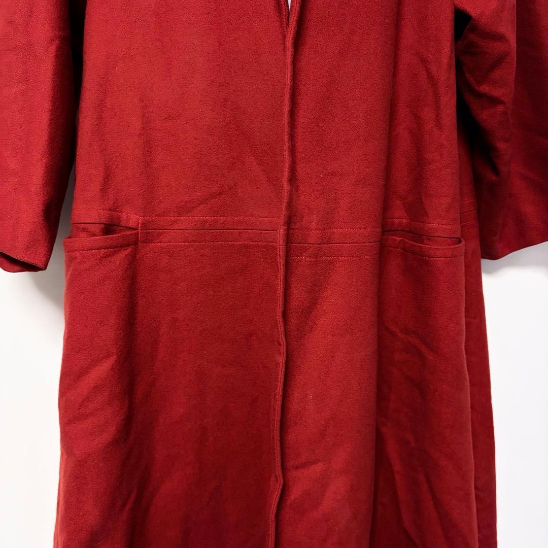 レアY's ヨウジヤマモト　ボルドー　ウールロングコート　オーバーシルエット
