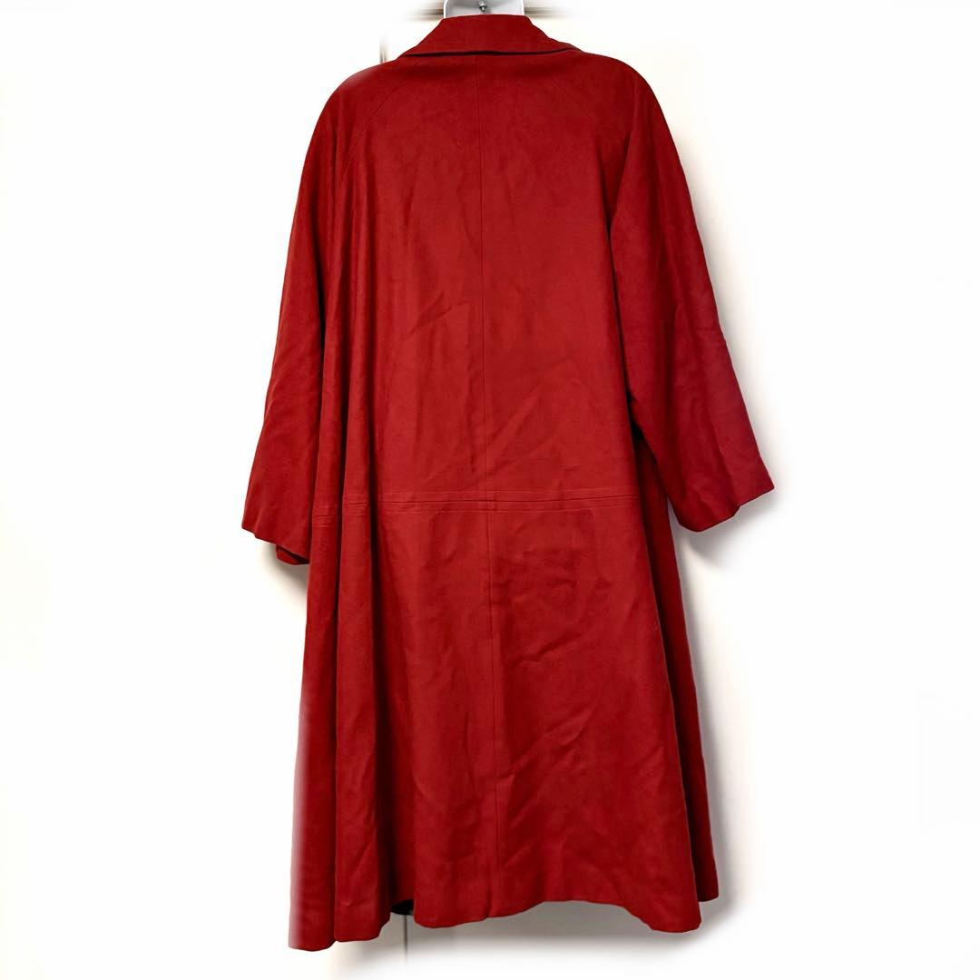 レアY's ヨウジヤマモト　ボルドー　ウールロングコート　オーバーシルエット