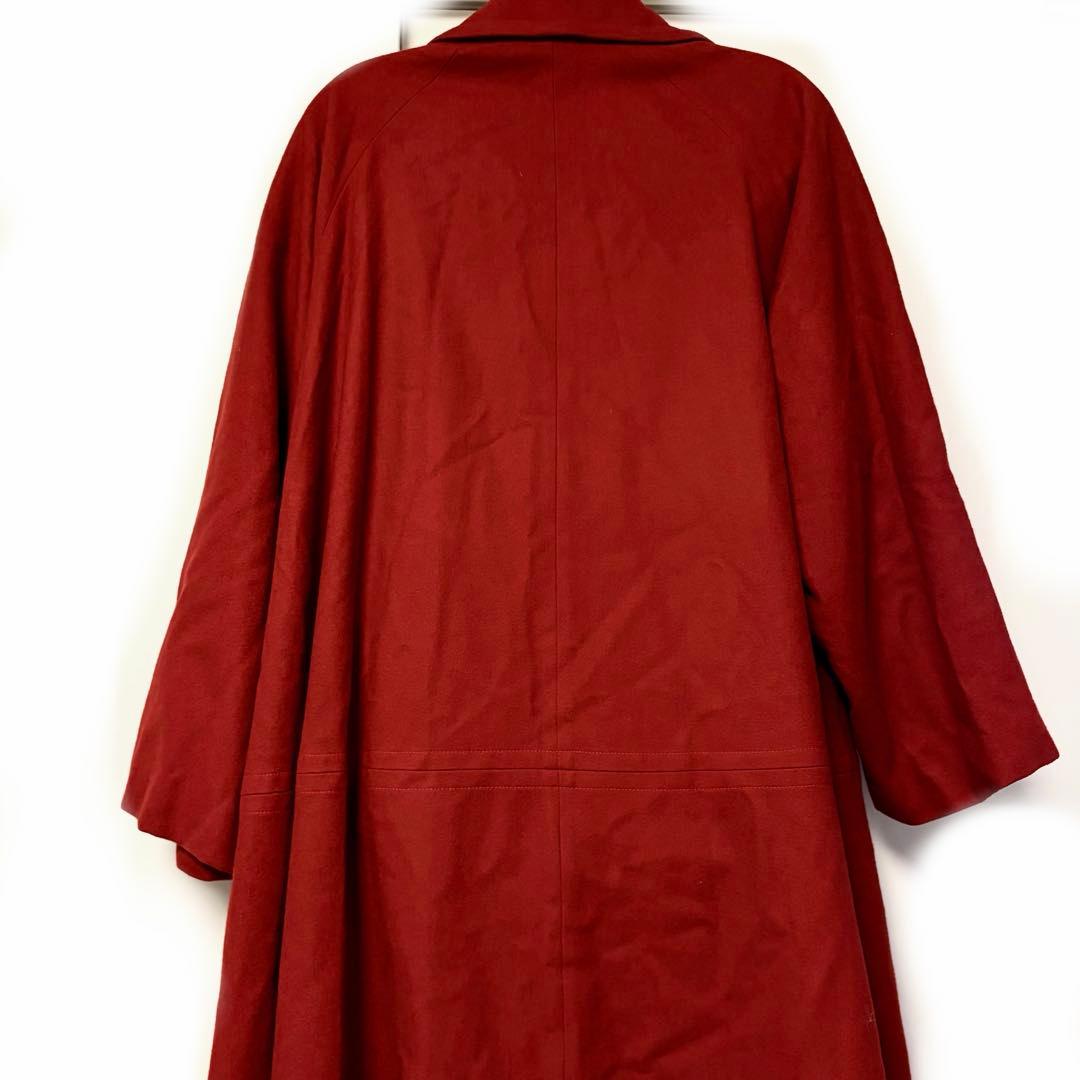 レアY's ヨウジヤマモト　ボルドー　ウールロングコート　オーバーシルエット