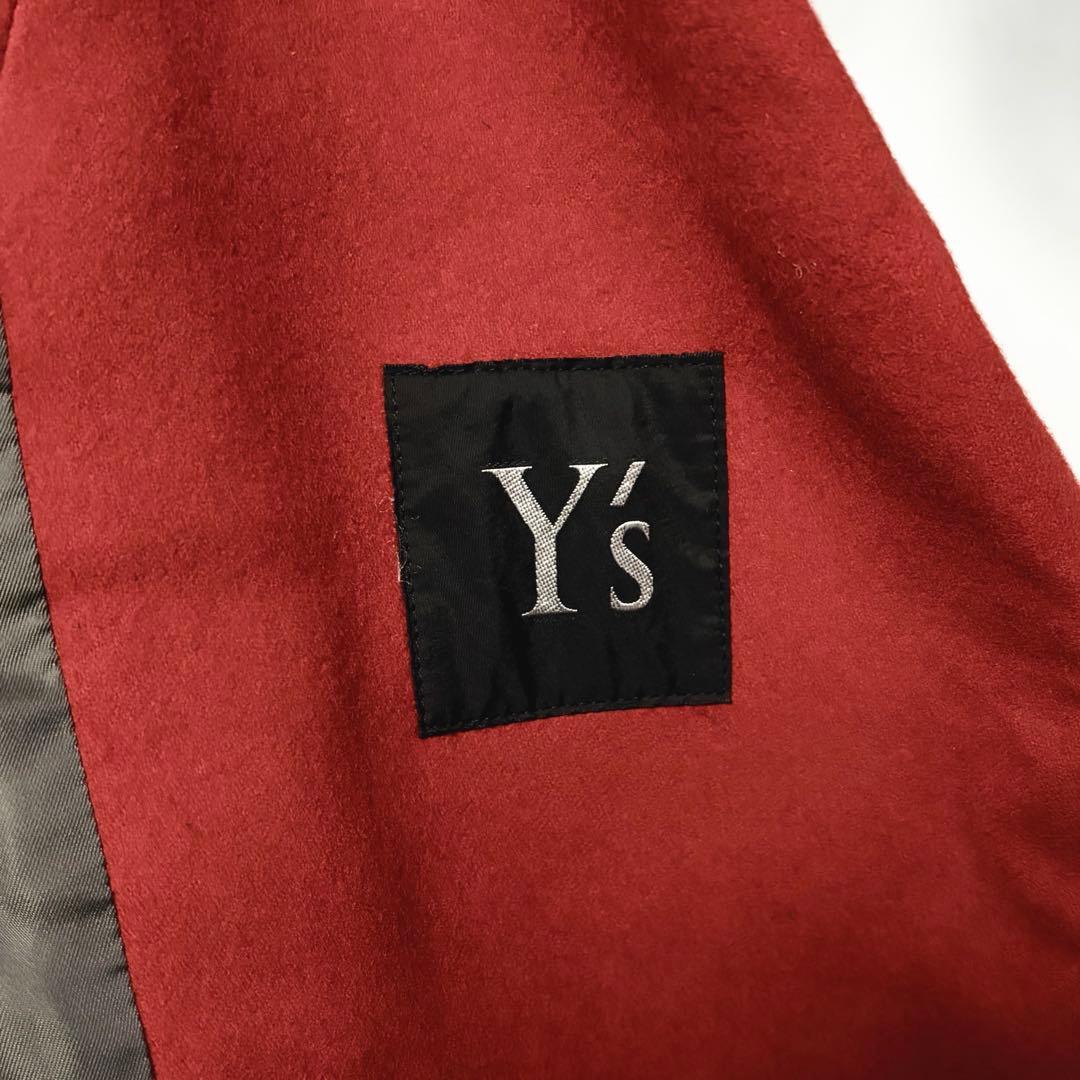 レアY's ヨウジヤマモト　ボルドー　ウールロングコート　オーバーシルエット