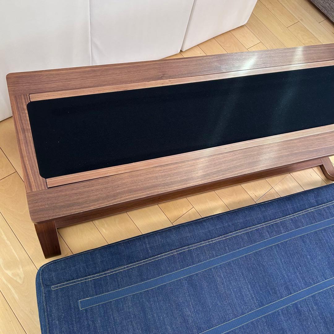 無印良品　リビングでもダイニングでもつかえるベンチ1 アーム 椅子　デニム生地