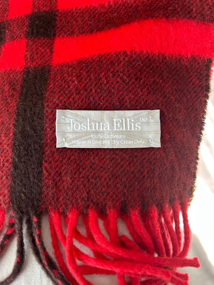 【美品】Joshua Ellis カシミア100%チェック柄ストール