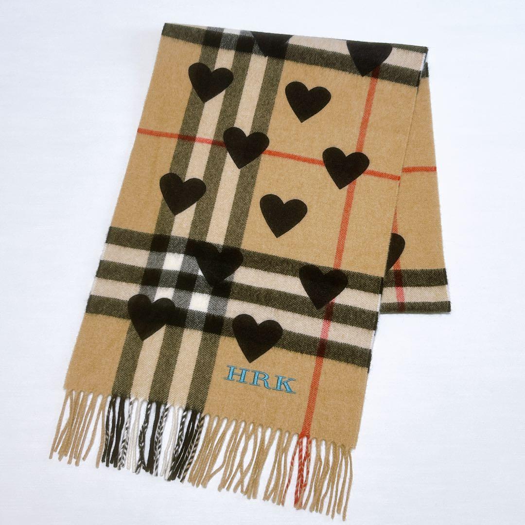 レア✨希少 バーバリー マフラー ハート柄 ノバチェック カシミヤ100％