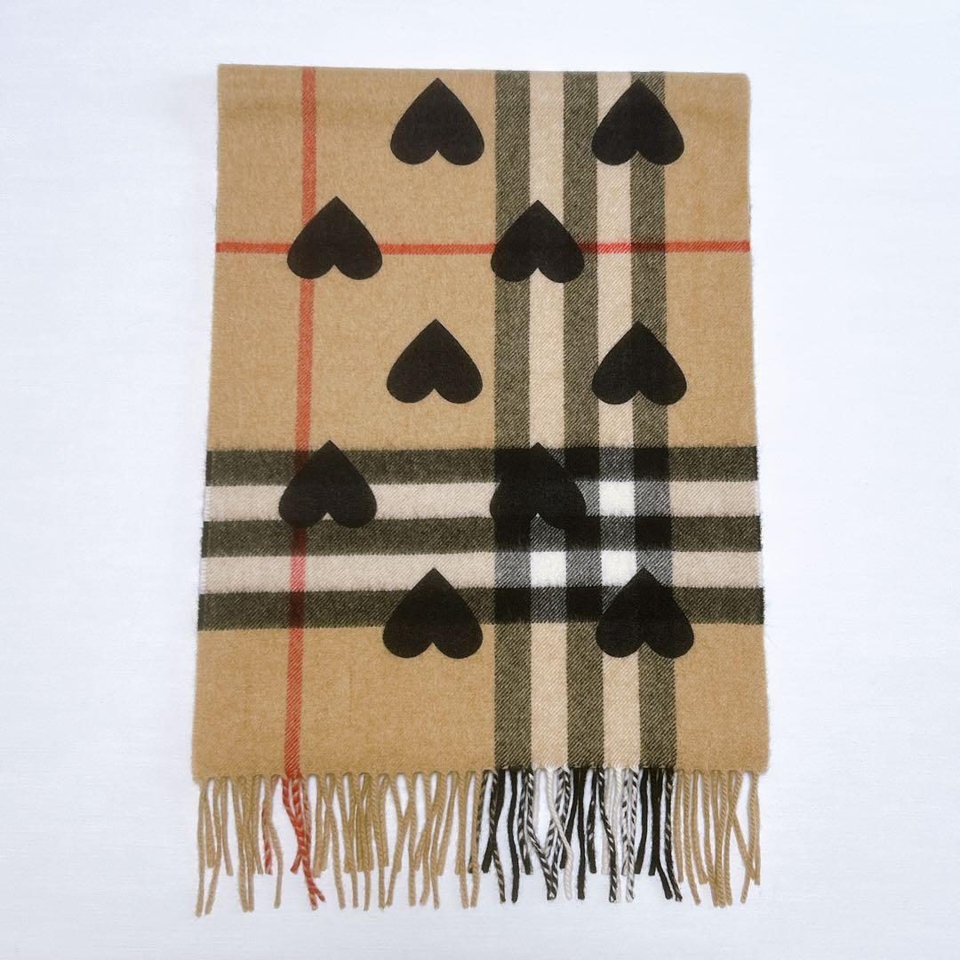 レア✨希少 バーバリー マフラー ハート柄 ノバチェック カシミヤ100％