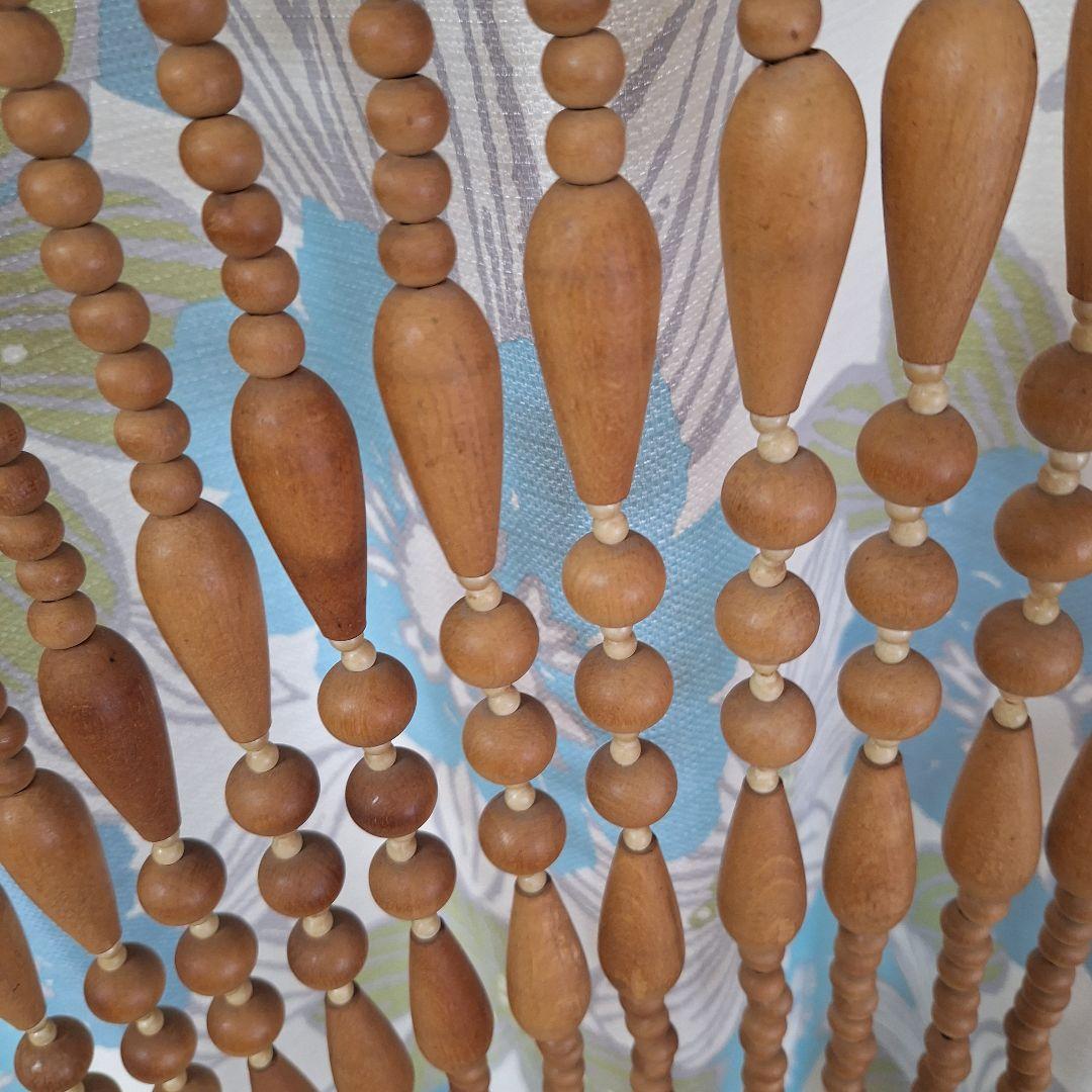 ヴィンテージ　昭和レトロ　玉のれん　のれん　珠のれん　無垢材