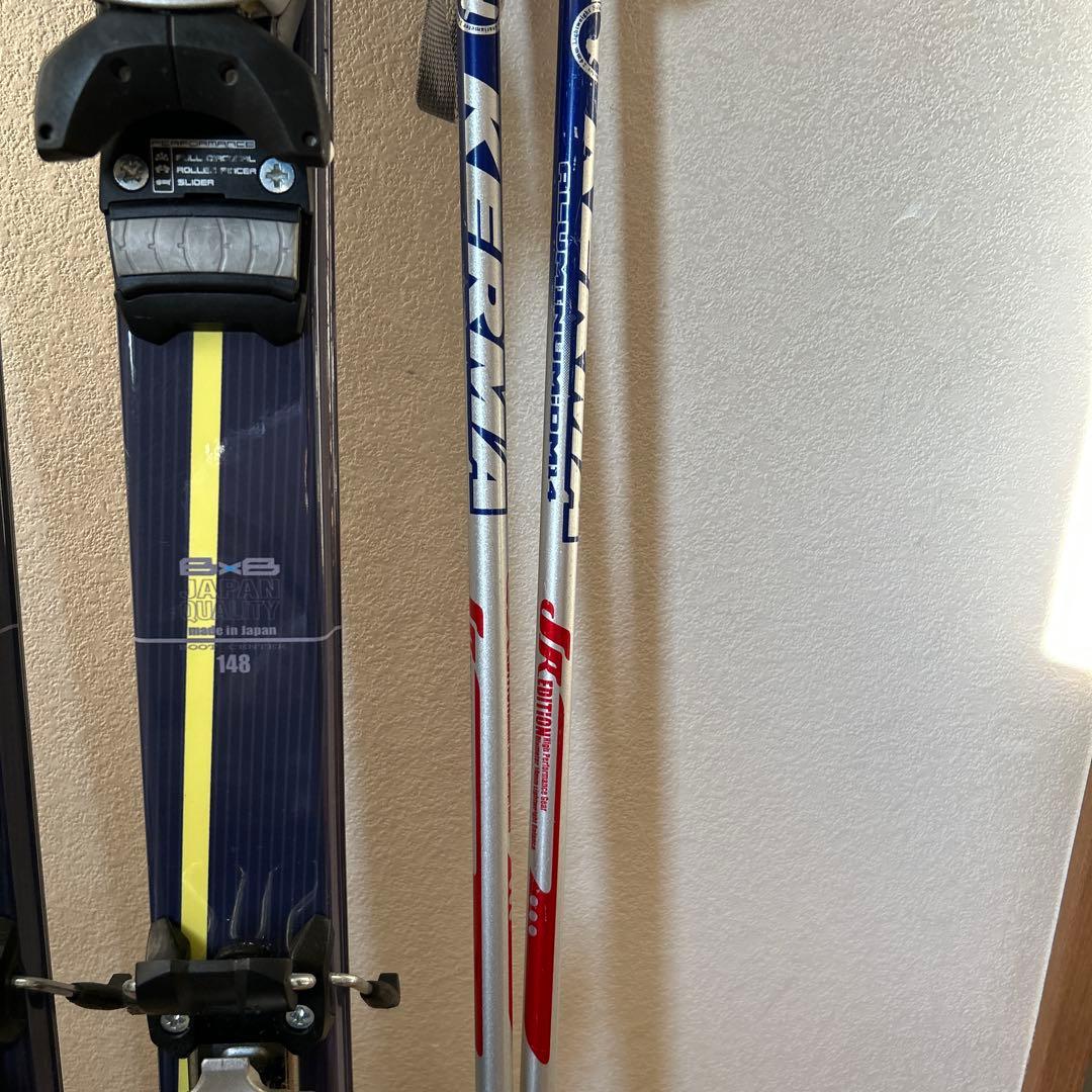 BXB スキー板 148 ジュニア用 ストック付き