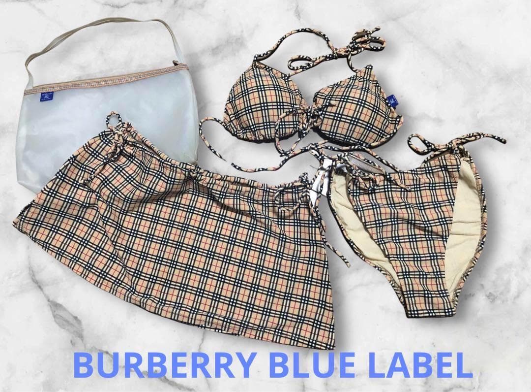BURBERRY バーバリー ブルーレーベル 水着 ビキニ 3点セットバッグ付き