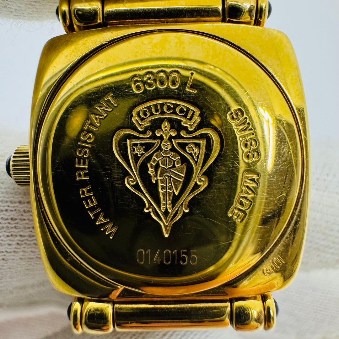 ✨グッチ✨ホースビット✨6300L✨黒/金✨クオーツ✨腕時計✨箱・付属品付き✨