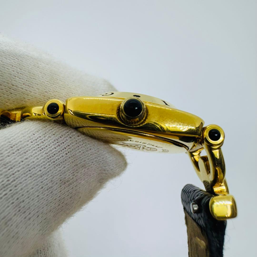 ✨グッチ✨ホースビット✨6300L✨黒/金✨クオーツ✨腕時計✨箱・付属品付き✨