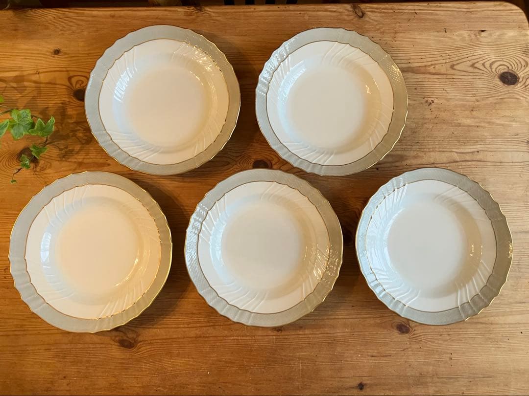 ジノリ　ベッキオグレース　23.5スーププレート×5