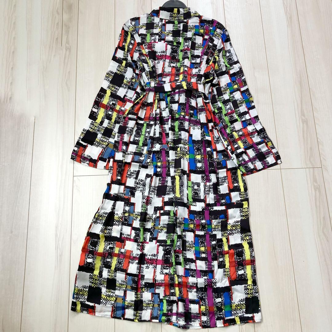 新品　MARINA RINALDI 幾何学模様シャツワンピース 19号　5L
