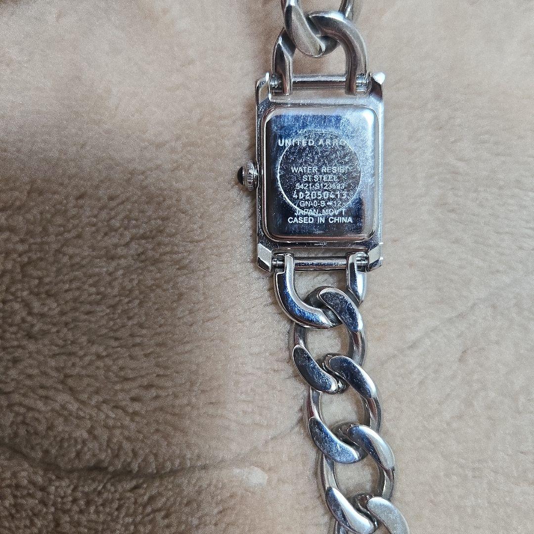 UNITED ARROWS チェーンウォッチ 時計 シルバー スクエア