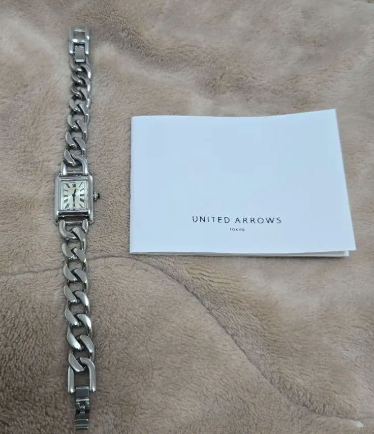 UNITED ARROWS チェーンウォッチ 時計 シルバー スクエア