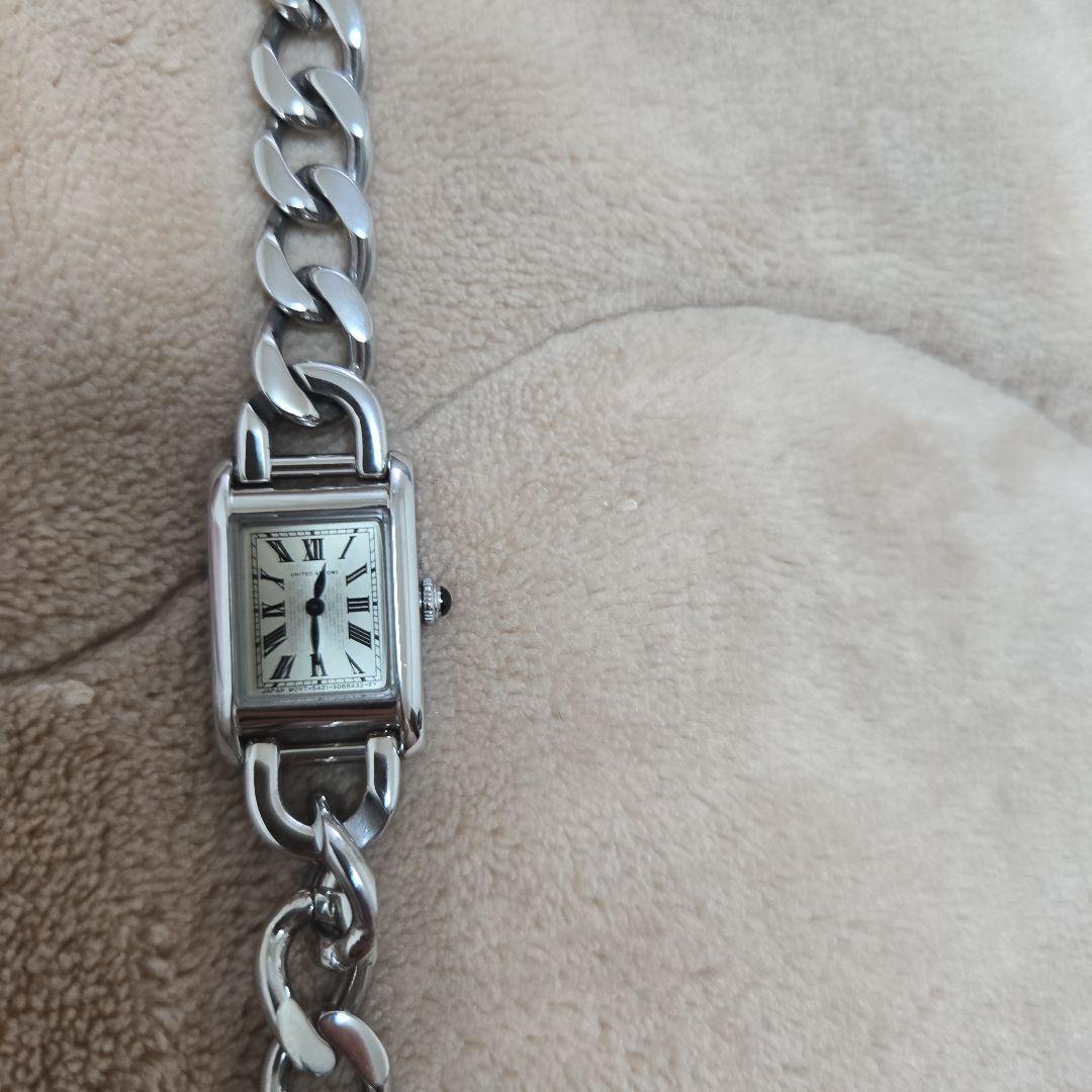 UNITED ARROWS チェーンウォッチ 時計 シルバー スクエア