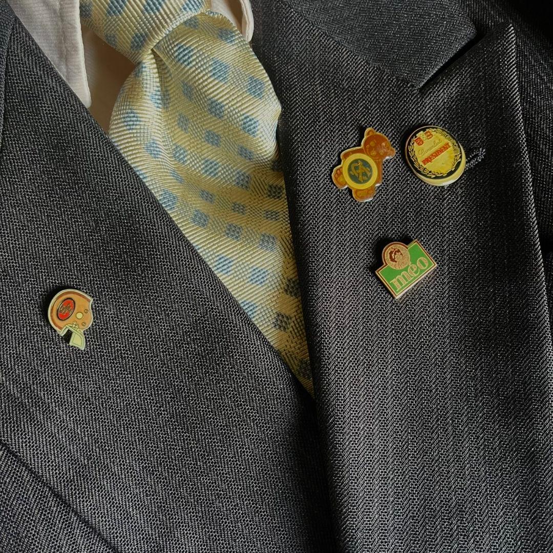 90s極上ウールセットアップアルマーニネクタイピンズ5点セット