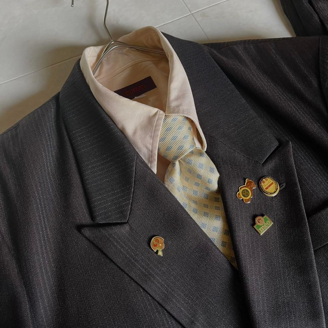 90s極上ウールセットアップアルマーニネクタイピンズ5点セット