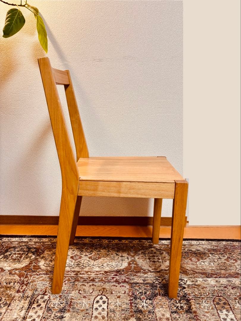 ☘️送料込⭐️美品⭐️２脚セット⭐️廃盤希少⭐️タモ材チェア 天然木⭐️無印良品⭐️