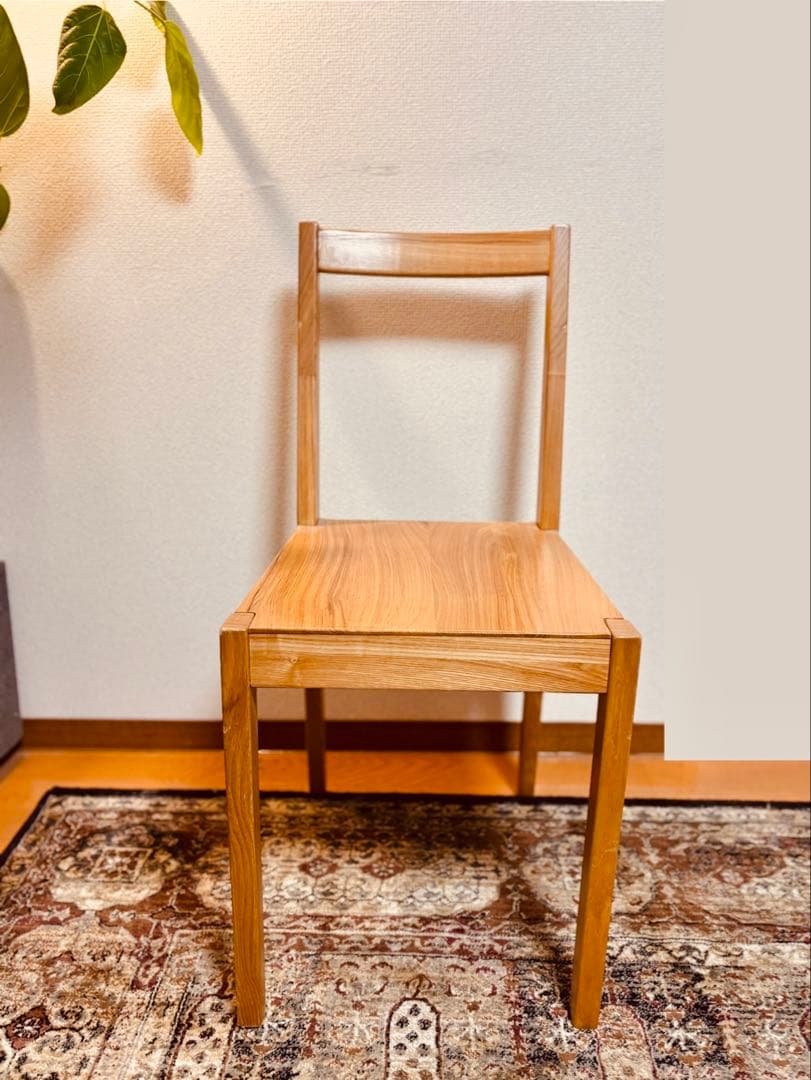 ☘️送料込⭐️美品⭐️２脚セット⭐️廃盤希少⭐️タモ材チェア 天然木⭐️無印良品⭐️