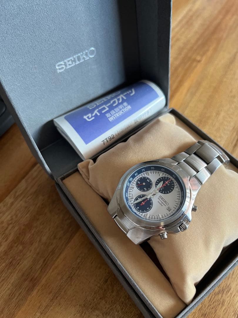 SEIKO 7792 メンズ時計 シルバー　7T92