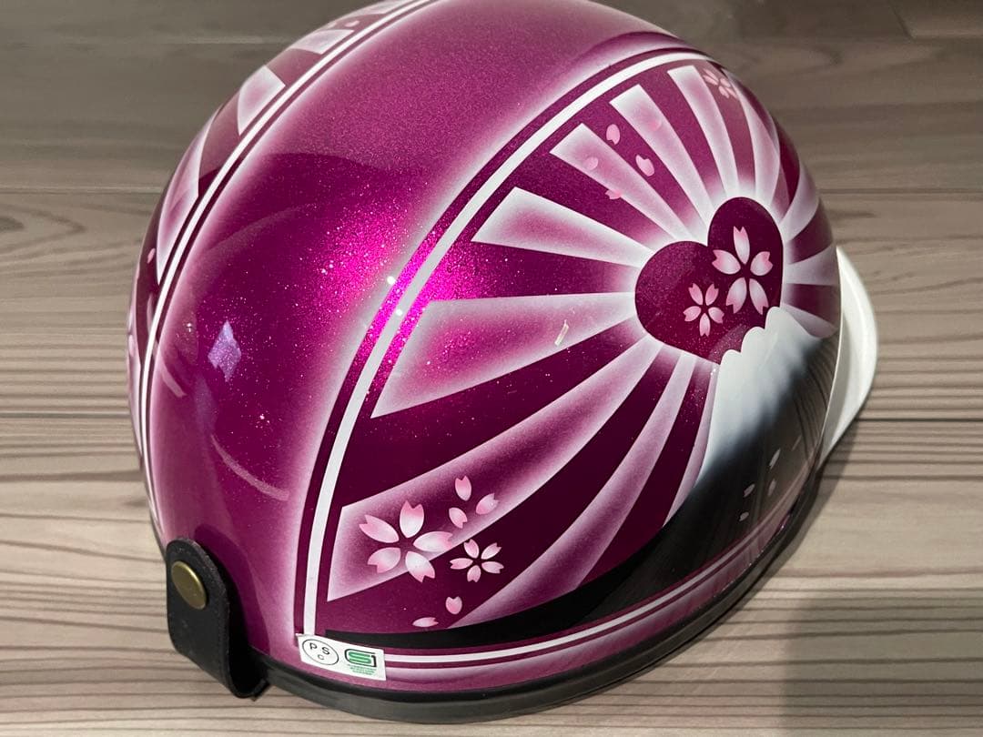 ラメ ハート 富士日章 コルク半 ヘルメット Rady 旭風防 XJR400