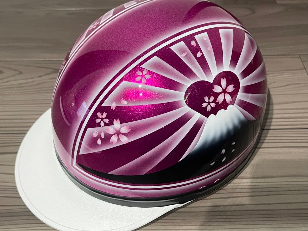 ラメ ハート 富士日章 コルク半 ヘルメット Rady 旭風防 XJR400