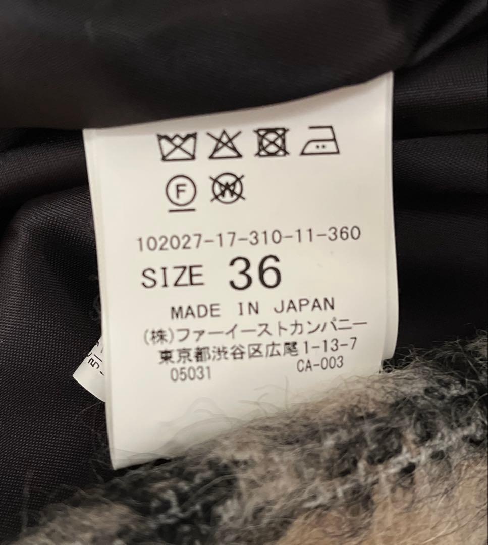 限定価格 ANAYI シャギーアルパカチェッククルーコート