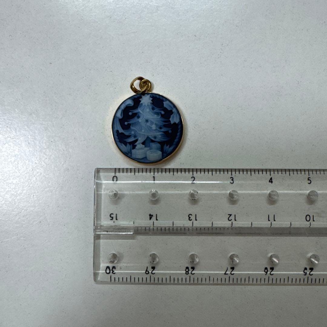 K18YG メノウカメオ ペンダントトップ カメオ 約18×18mm