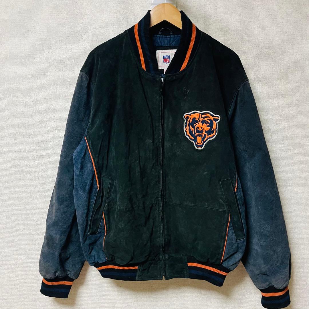 NFL シカゴブベアーズ　フットボール　ブラックレザー　ジャケット　メンズ　M