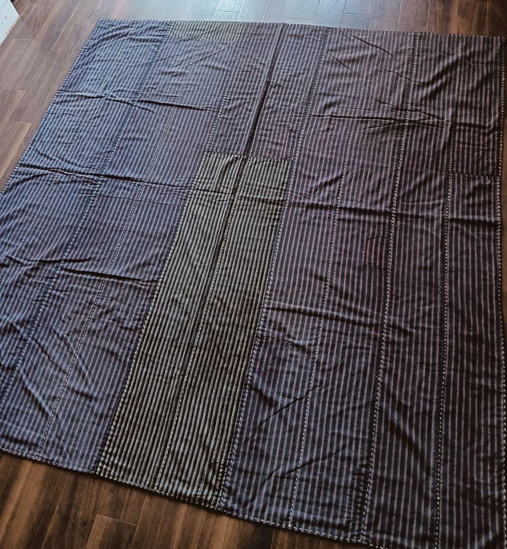 実用可♪白糸粗刺し子の襤褸マルチカバー　boro japan vintage