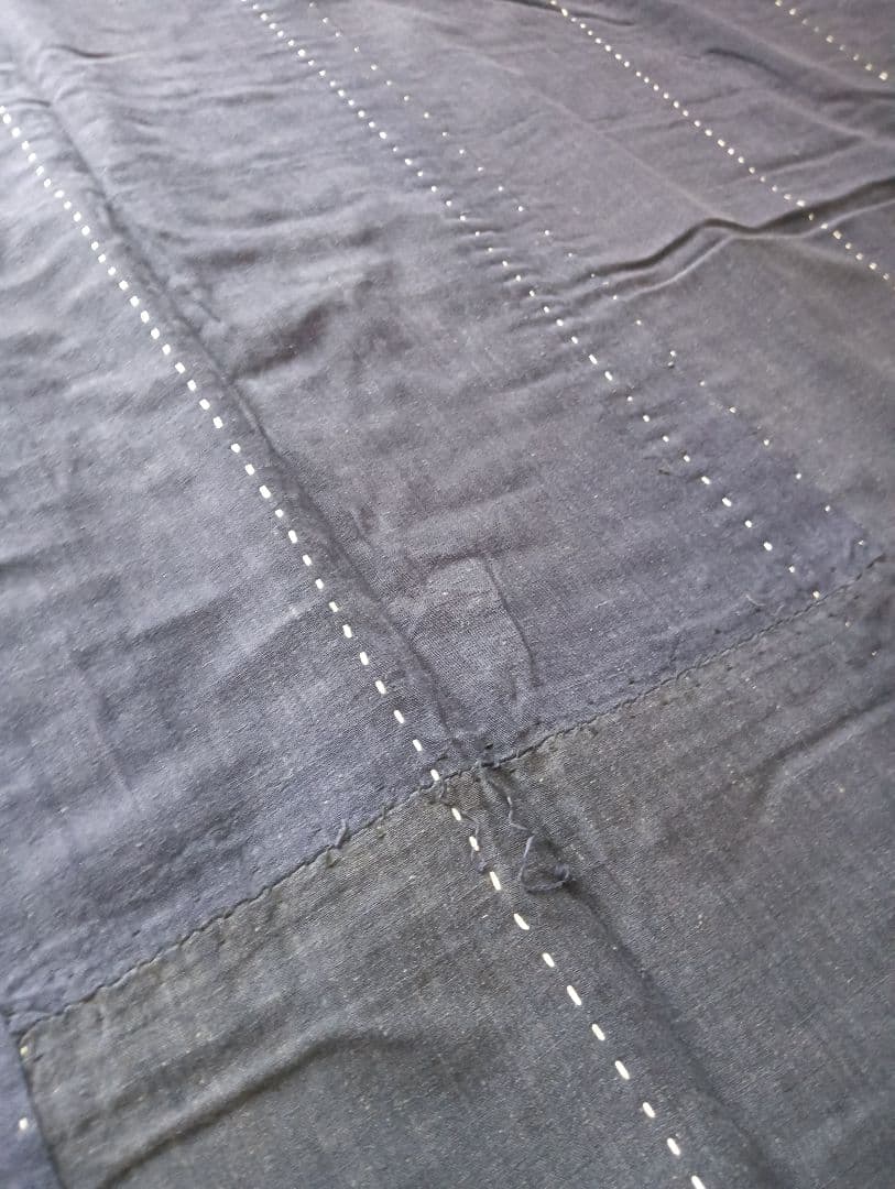 実用可♪白糸粗刺し子の襤褸マルチカバー　boro japan vintage