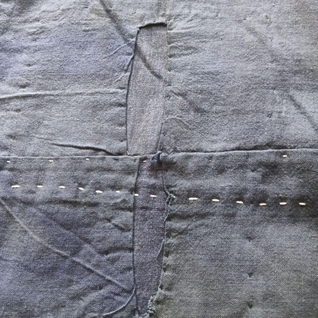 実用可♪白糸粗刺し子の襤褸マルチカバー　boro japan vintage